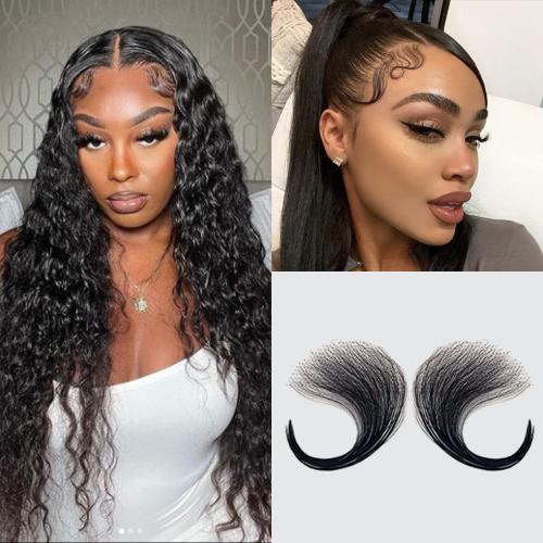 Celebrity 100% Human Hair HD Lace Reusable Fake Baby Hair Edge 2pcs C-Shape Find Your New Look Today!