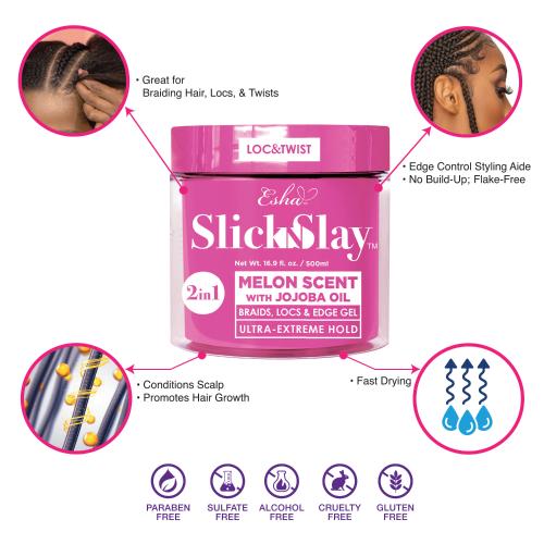 Esha Slick Slay 2 in 1 Braid & Edge Gel Ultra-Extreme Hold Find Your New Look Today!