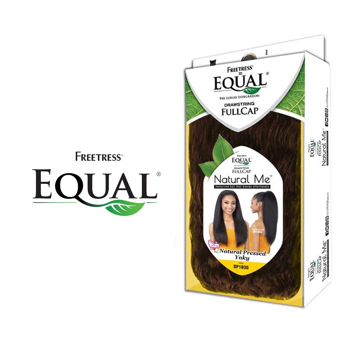 FREE TRESS EQUAL Half Wig Drawstring Full Cap Natural Me Natural Pressed Yaky (2) Find Your New Look Today!