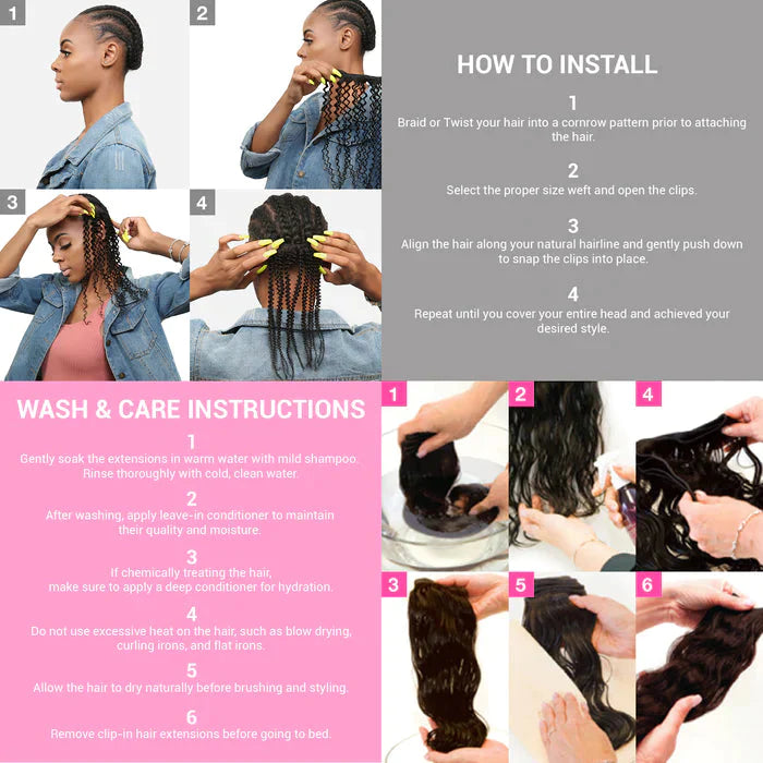 Instant Fab Human Hair Clip-In Extensions Natural 4C Kinky Curl Find Your New Look Today!