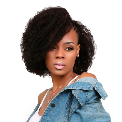 Instant Fab Human Hair Clip In Weave Natural 4C Kinky Curl Find Your New Look Today!