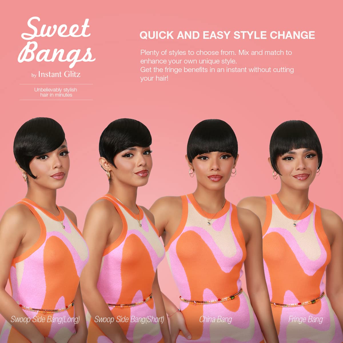 Instant Glitz Bangs Hair Clip In Bangs Clip on Bangs Sweet Bangs China Bang Synthetic Hair Piece Hair Extenstions for Women Sweet Bangs - China Bang (2) Find Your New Look Today!