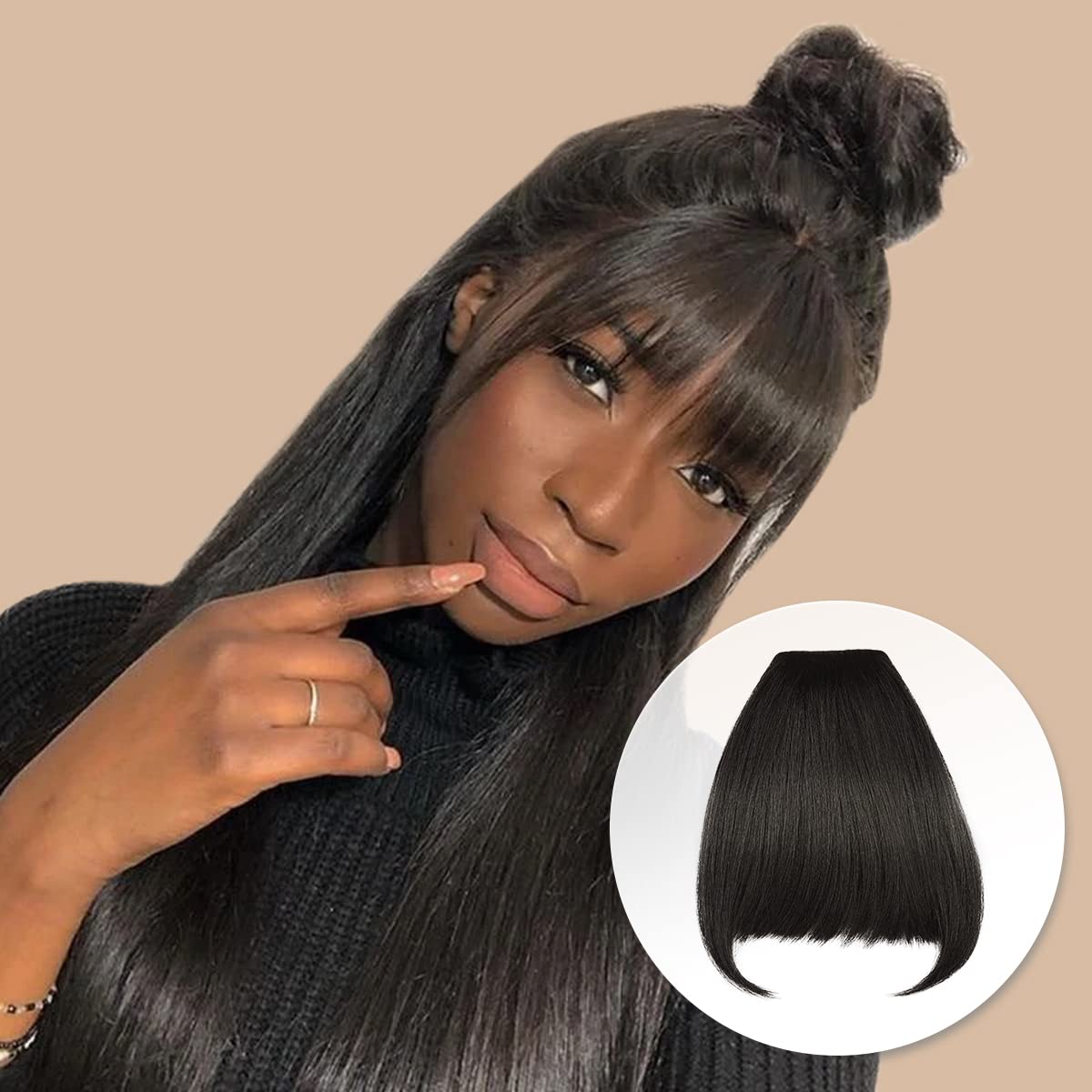 Instant Glitz Bangs Hair Clip In Bangs Clip on Bangs Sweet Bangs Fringe Bang Synthetic Hair Piece Hair Extenstions for Women Sweet Bangs - Fringe Bang (2) Find Your New Look Today!