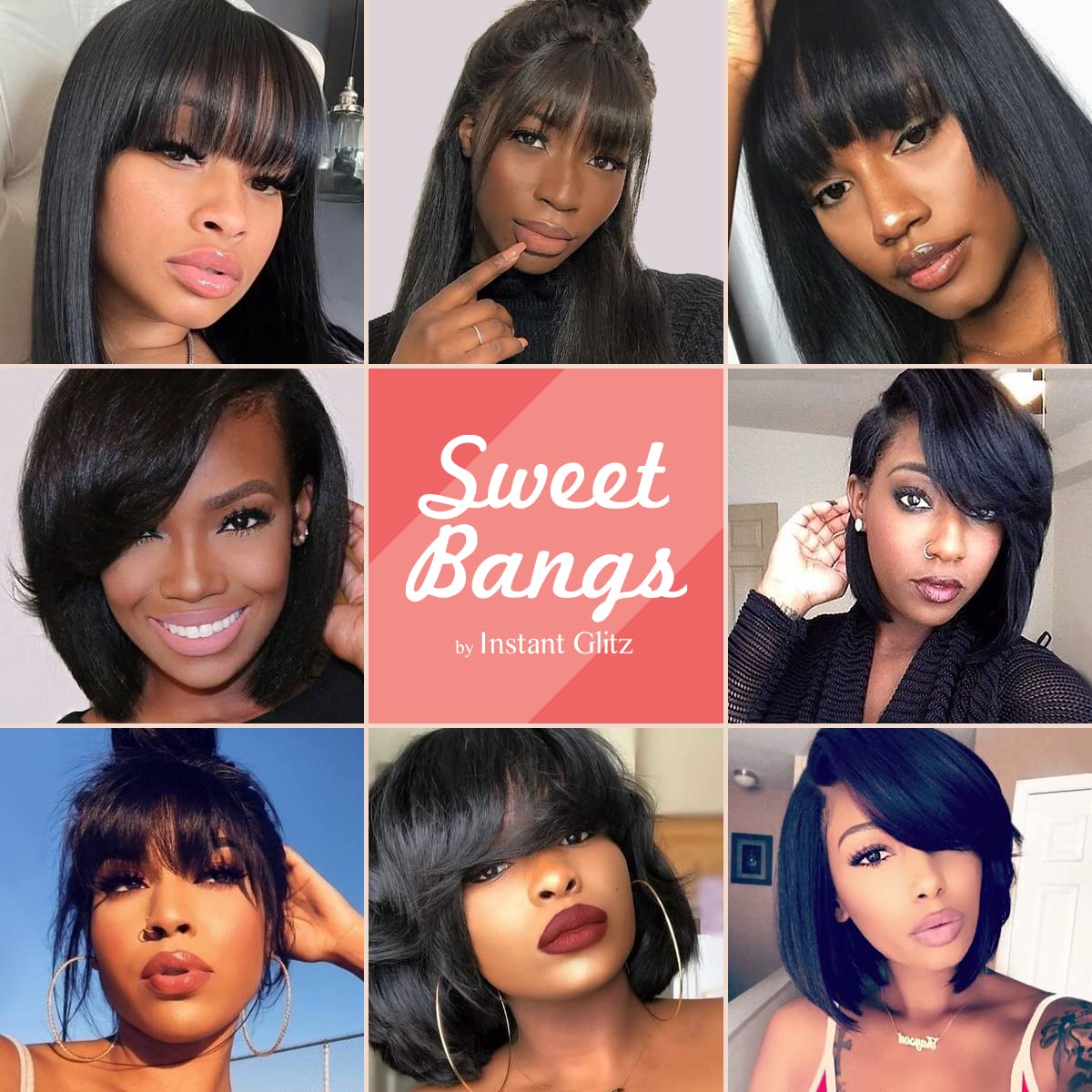 Instant Glitz Bangs Hair Clip In Bangs Clip on Bangs Sweet Bangs Fringe Bang Synthetic Hair Piece Hair Extenstions for Women Sweet Bangs - Fringe Bang (2) Find Your New Look Today!