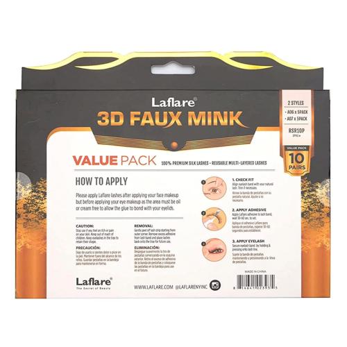 Laflare 3D Faux Mink Eyelashes Jumbo Pack 10 Pairs Find Your New Look Today!