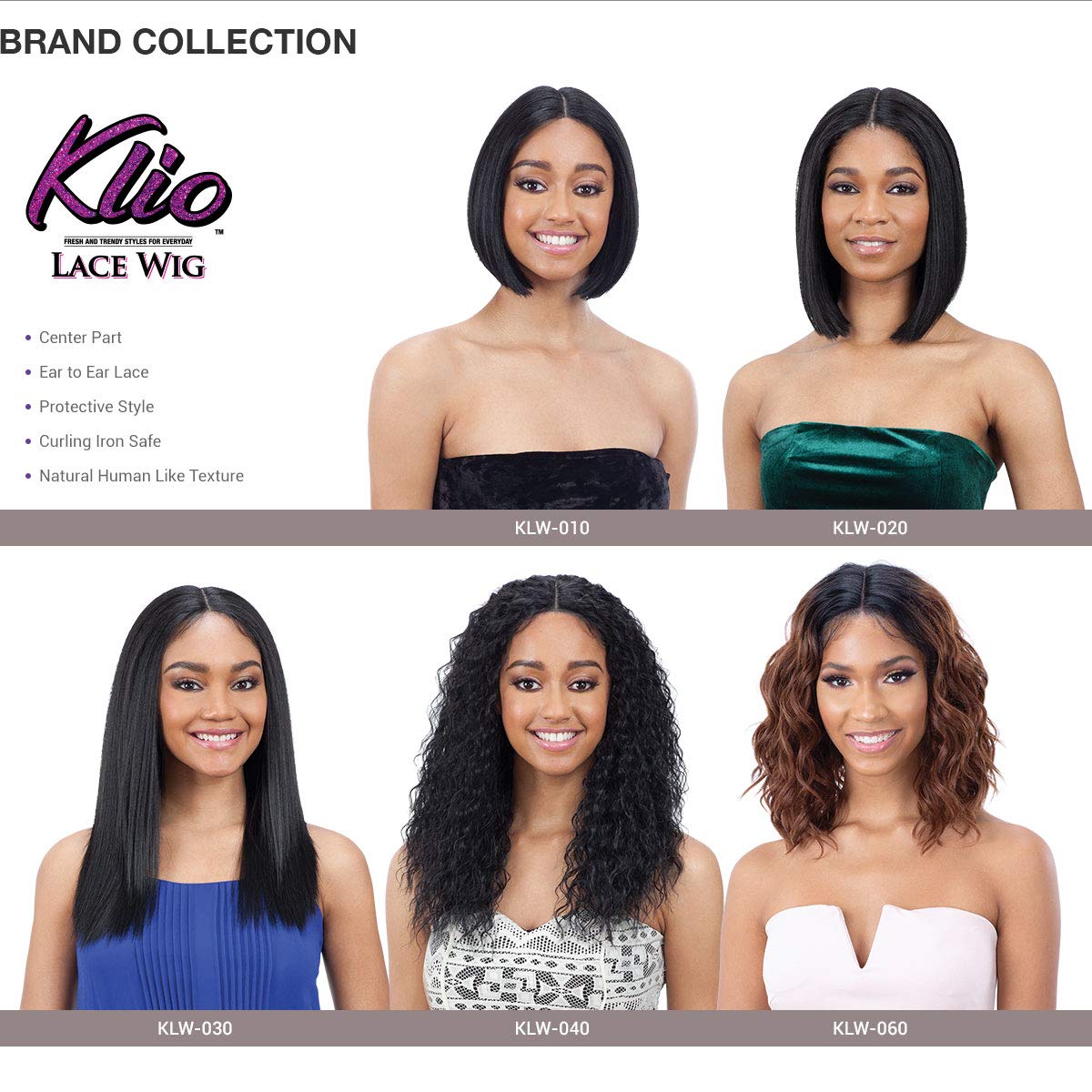 ModelModel Lace Front Wig Center Part Klio KLW-010 (1B) Find Your New Look Today!