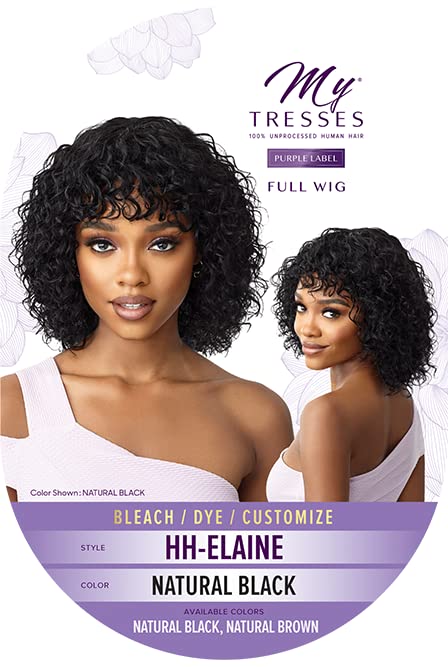 Outre My Tresses Unprocessed Human Hair Purple Label Full Wig Bleach Dye Customize ELAINE (NBRN) Find Your New Look Today!