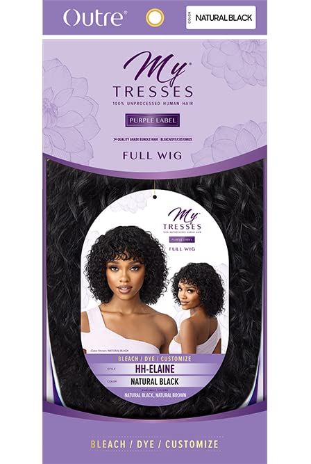 Outre My Tresses Unprocessed Human Hair Purple Label Full Wig Bleach Dye Customize ELAINE (NBRN) Find Your New Look Today!