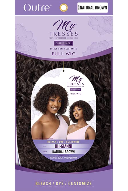 Outre My Tresses Unprocessed Human Hair Purple Label Full Wig Bleach Dye Customize GIANNI (NBRN) Find Your New Look Today!