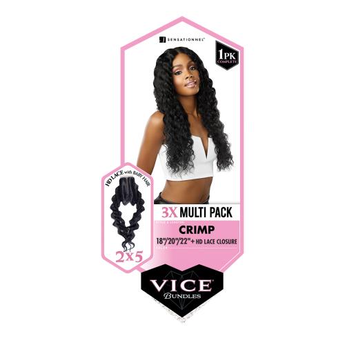 Sensationnel Weave Vice Bundles 3X Multi Pack Crimp With 2X5 HD Lace Closure Find Your New Look Today!