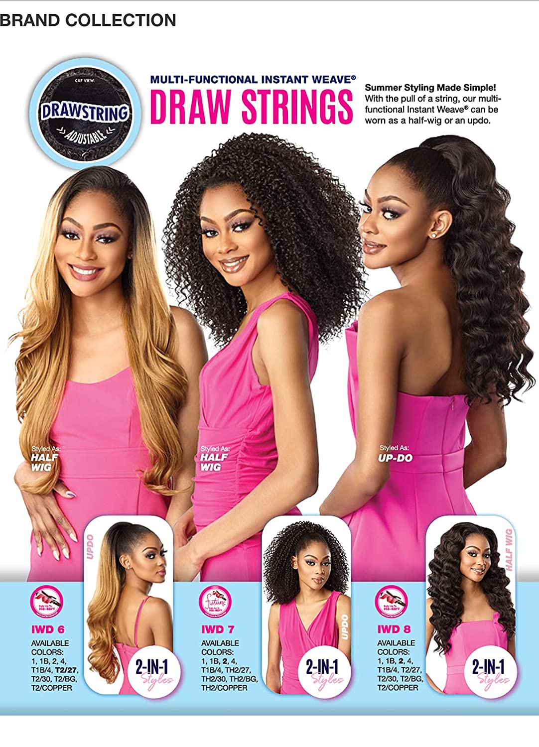 Sensationnel hair extensions - Instant weave drawstring cap 008 Find Your New Look Today!