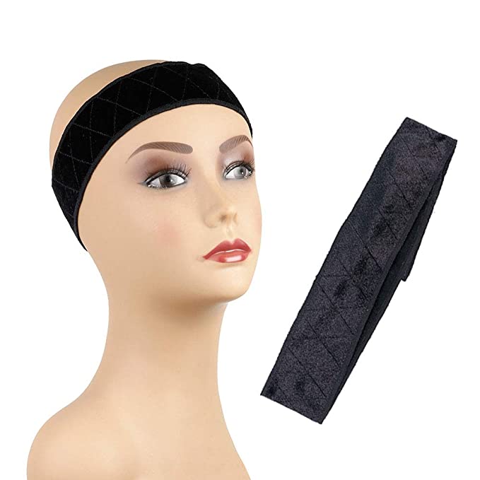 Studio Limited No-Slip Comfort Adjustable Wig Grip Velvet Band, Flexible Velvet Wig Grip Head (Black) Find Your New Look Today!