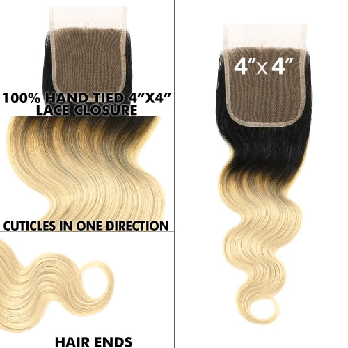 Uniq Hair 100% Virgin Human Hair Brazilian Bundle Hair Weave 4X4 Closure 7A Body #OT613 Find Your New Look Today!
