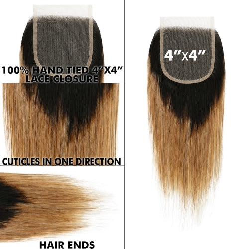 Uniq Hair 100% Virgin Human Hair Brazilian Bundle Hair Weave 4X4 Closure 7A Straight #OT27 Find Your New Look Today!