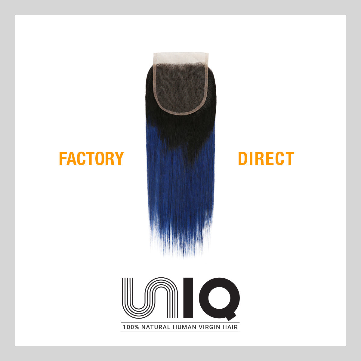 Uniq Hair 100% Virgin Human Hair Brazilian Bundle Hair Weave 4X4 Closure 7A Straight #OTBLUE Find Your New Look Today!