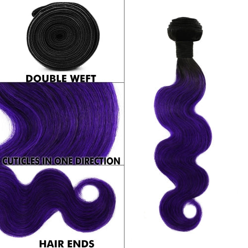 Uniq Hair 100% Virgin Human Hair Brazilian Bundle Hair Weave 7A Body + 13X4 Closure#OTPURPLE Find Your New Look Today!