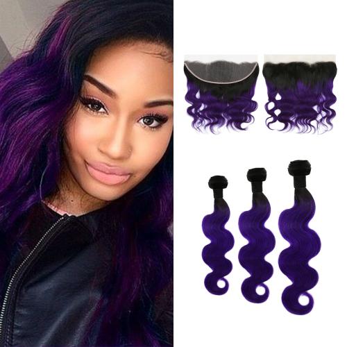 Uniq Hair 100% Virgin Human Hair Brazilian Bundle Hair Weave 7A Body + 13X4 Closure#OTPURPLE Find Your New Look Today!