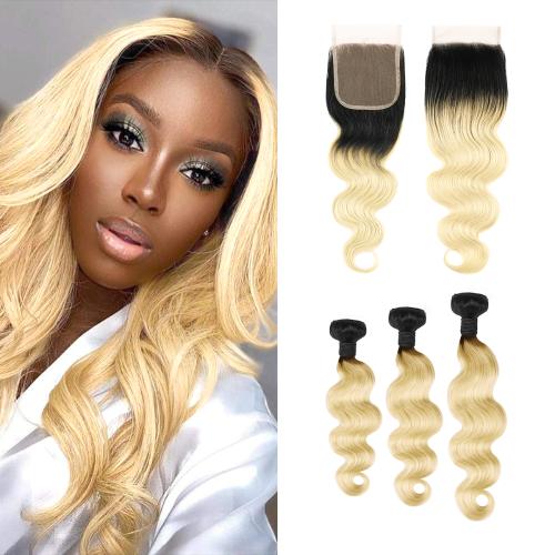 Uniq Hair 100% Virgin Human Hair Brazilian Bundle Hair Weave 7A Body + 4X4 Closure#OT613 Find Your New Look Today!