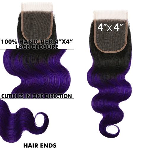 Uniq Hair 100% Virgin Human Hair Brazilian Bundle Hair Weave 7A Body + 4X4 Closure #OTPURPLE Find Your New Look Today!
