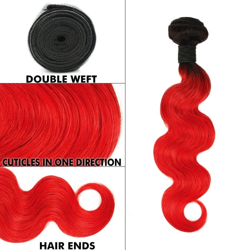 Uniq Hair 100% Virgin Human Hair Brazilian Bundle Hair Weave 7A Body with 13X4 Closure#OTRED Find Your New Look Today!