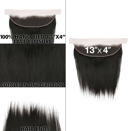 Uniq Hair 100% Virgin Human Hair Brazilian Bundle Hair Weave 7A Straight with 13X4 Closure Find Your New Look Today!