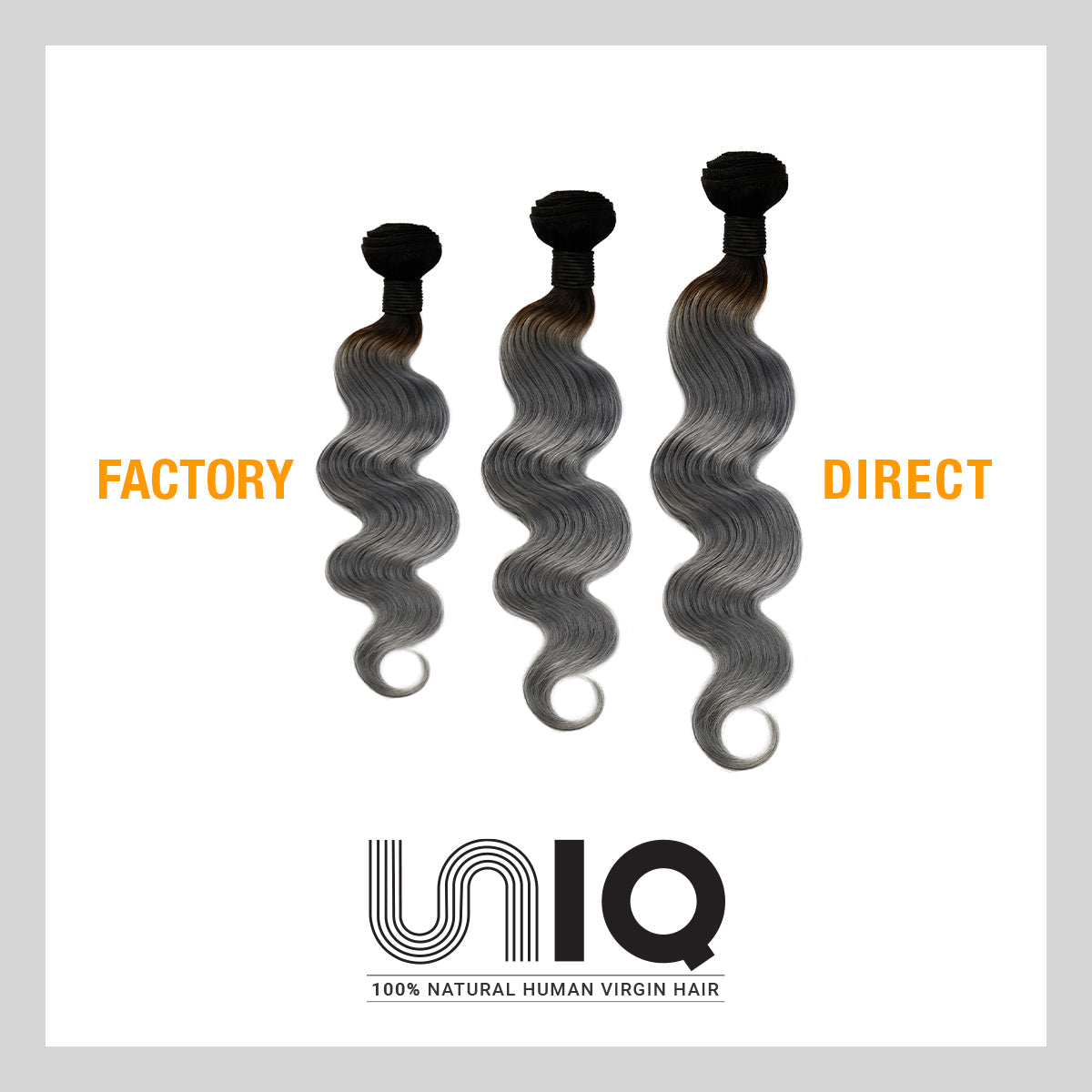 Uniq Hair 100% Virgin Human Hair Brazilian Bundle Hair Weave 9A Body #OTGRAY 3Pcs Find Your New Look Today!