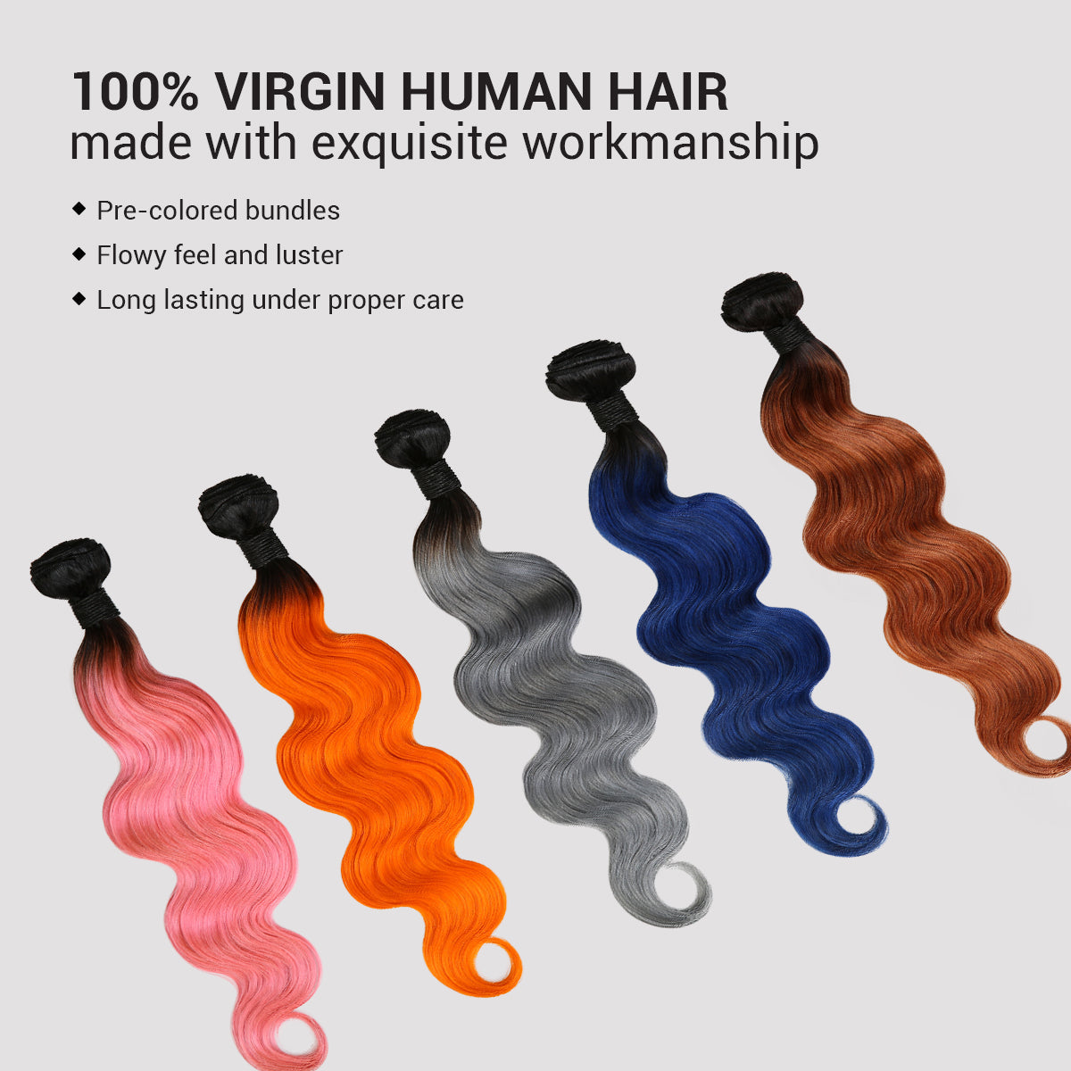 Uniq Hair 100% Virgin Human Hair Brazilian Bundle Hair Weave 9A Body #OTGRAY Find Your New Look Today!
