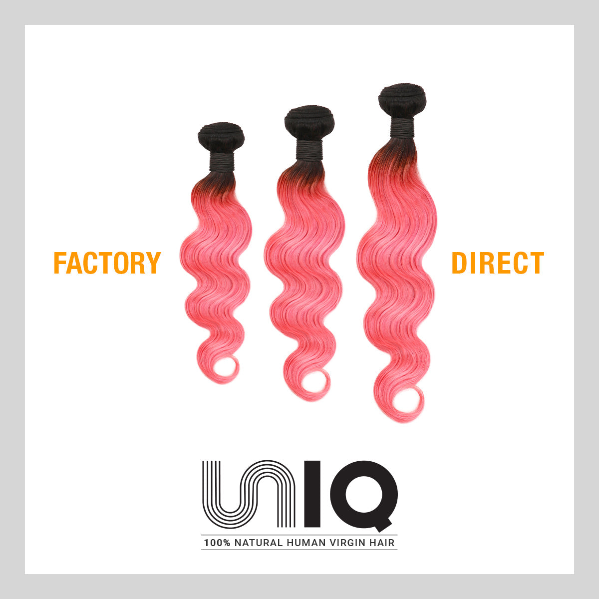 Uniq Hair 100% Virgin Human Hair Brazilian Bundle Hair Weave 9A Body #OTPINK 3Pcs Find Your New Look Today!