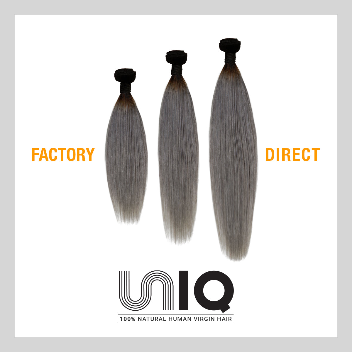 Uniq Hair 100% Virgin Human Hair Brazilian Bundle Hair Weave 9A Straight #OTGRAY 3Pcs Find Your New Look Today!