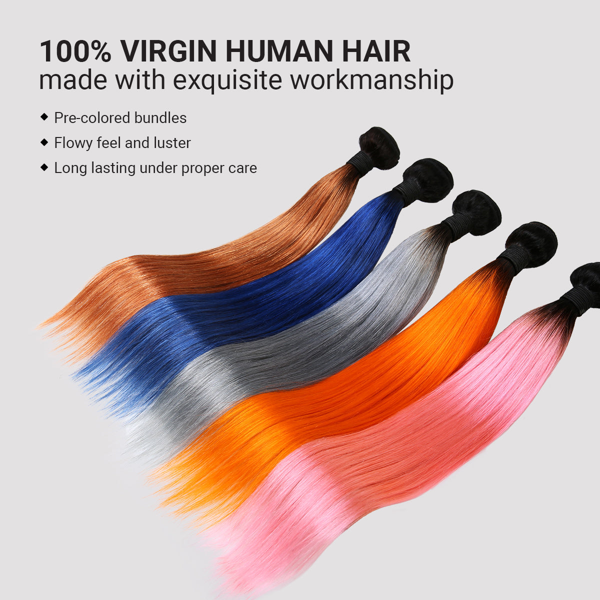 Uniq Hair 100% Virgin Human Hair Brazilian Bundle Hair Weave 9A Straight #OTORANGE Find Your New Look Today!