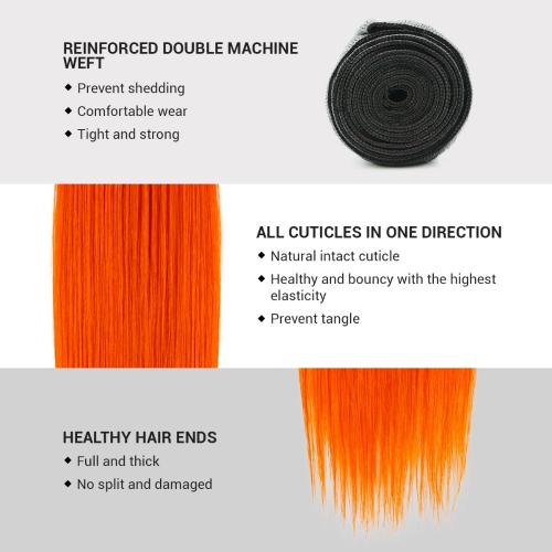 Uniq Hair 100% Virgin Human Hair Brazilian Bundle Hair Weave 9A Straight #OTORANGE Find Your New Look Today!