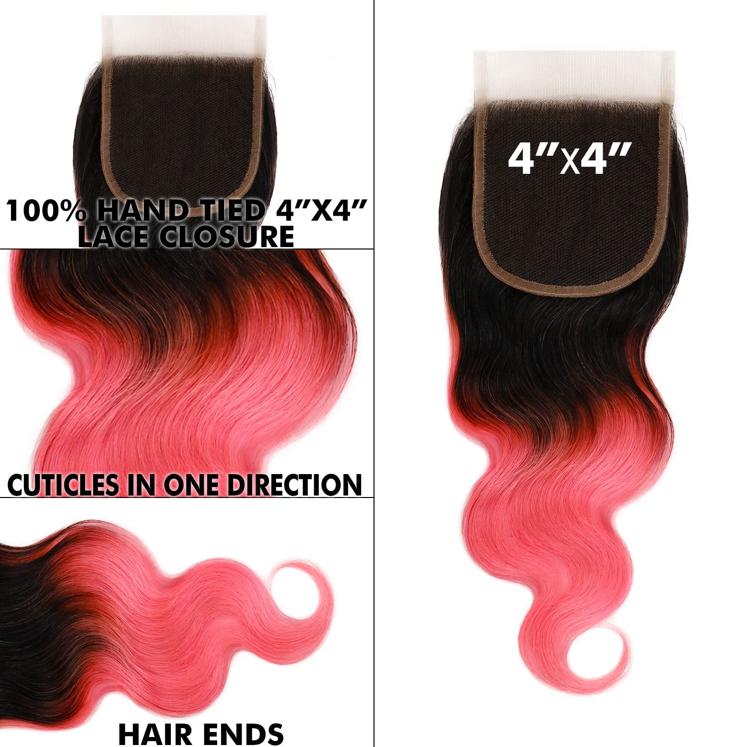 Uniq Hair 9A Brazilian Natural Body wave Bundle with Closure Virgin Unprocessed Human Hair HD Swiss Lace Transparent Frontal Hand tied Wefts Extensions Pre-Colored Weaves Find Your New Look Today!