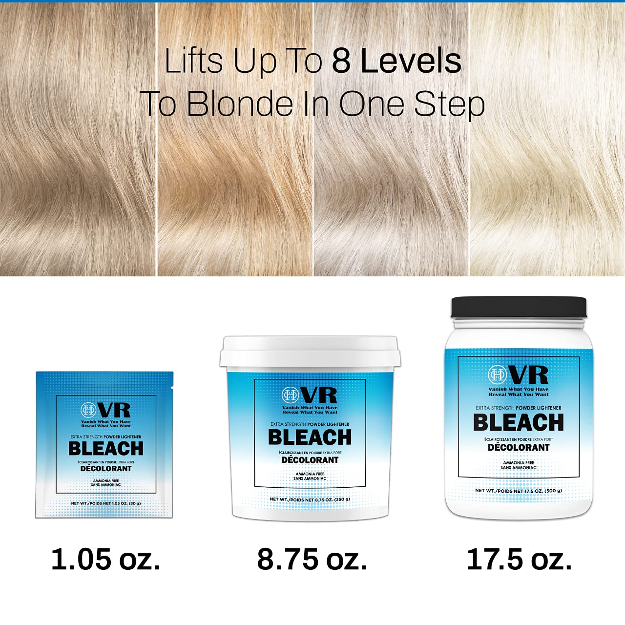 VR Blue Bleaching Hair Powder Extra Strength Lightener & Toner by Cocohoney, Made in Italy (17.5 oz (500 g)) Find Your New Look Today!