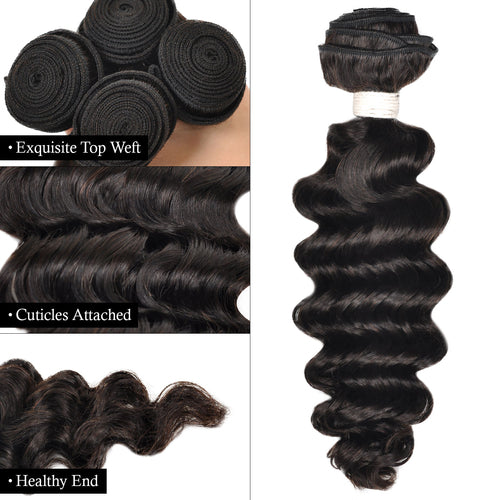 Vogue Hair 100% Virgin Human Hair Brazilian Bundle Hair Weave 6A Natural Loose Deep Find Your New Look Today!